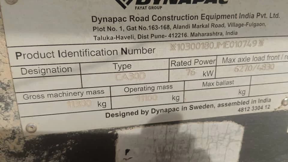Dynapac | Compactor | CA30D | 2021 | used | CP79 -- Fan Belt Broken, Cannot Start - Image 4